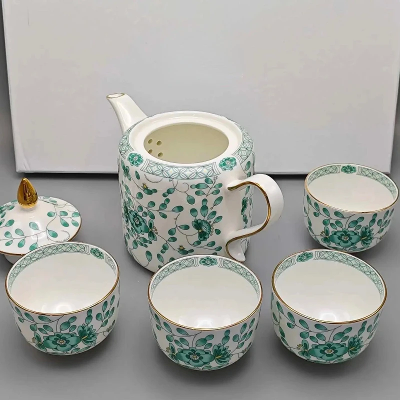 

Japanese Milan Flower Creative Bone Porcelain One Pot Four Cups Simple Home Tea Cup Reception Tea Filtration Exquisite Tea Set