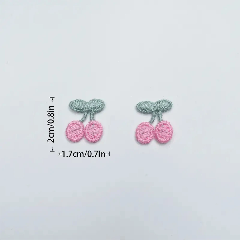 10Pcs Pink Cherry Patch Repair For Child Dress Hat Bags