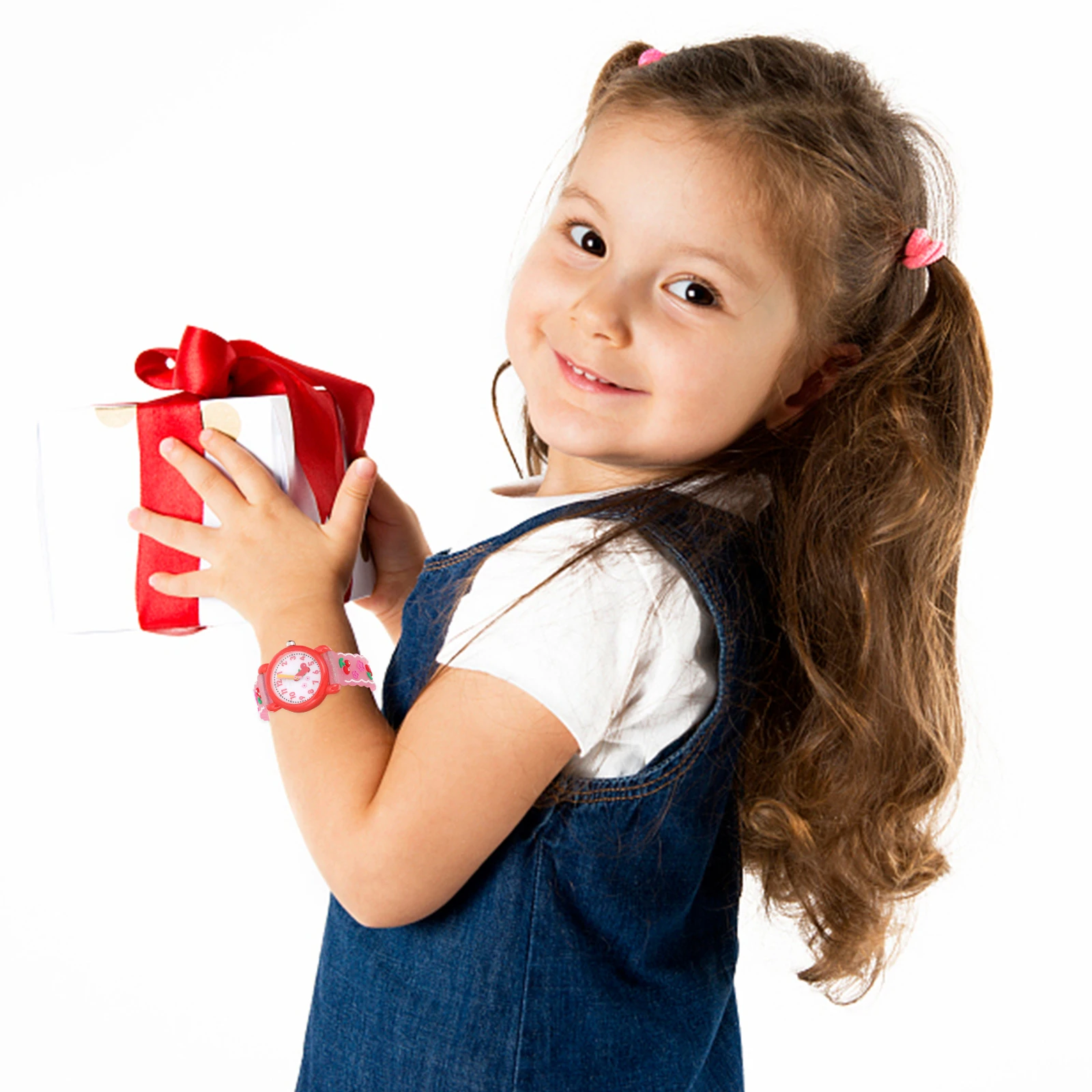 

1pc Fashion Kids Waterproof Cartoon Cherry Silicone Wristwatches for Children Adjustable Band Comfortable Gift