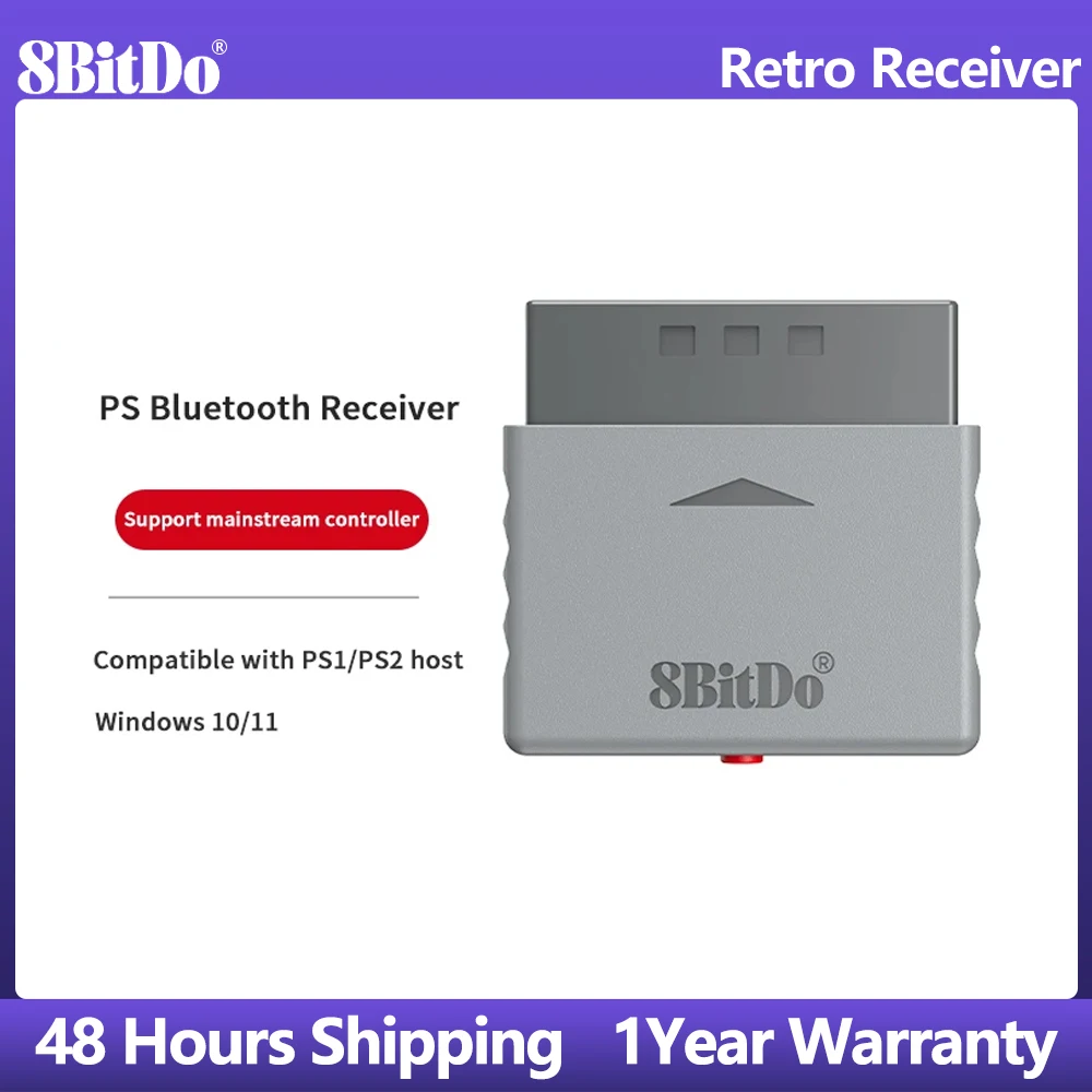 8Bitdo PS Retro Receiver For PS1/PS2/Windows System Compatible For Xbox Series/Xbox One/Switch Pro/PS5/PS4 Controller