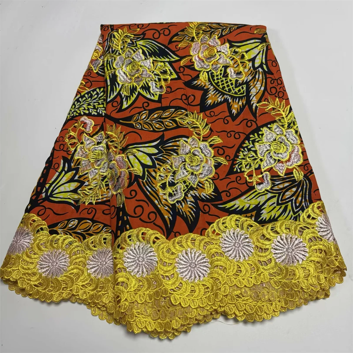 Nueva tela de cera africana, 6 yardas, auténtica tela nigeriana Ankara con estampado de bloques, tela de cera 100% algodón, encaje holandés para costura de mujeres