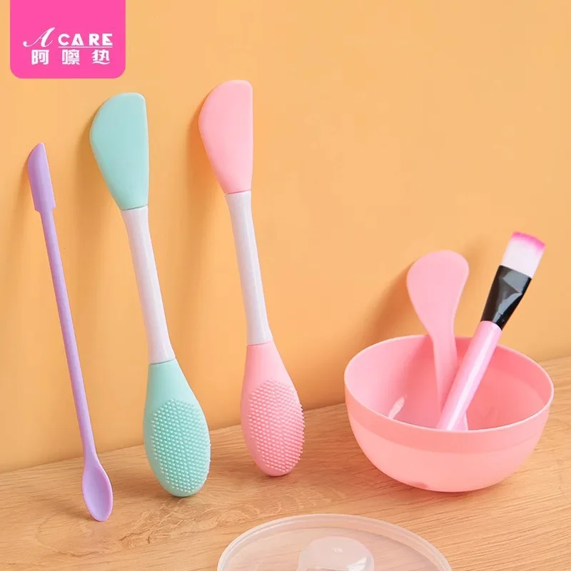 Cepillo para máscara, cepillo de A1-Face, palo de ajuste de doble cabezal, limpieza de poros, removedor de maquillaje, limpiador de silicona, belleza del cabello suave