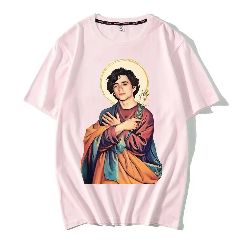 Timothee Chalamet Saint Women Fashion Top TShirt Short Sleeve Retro 90s TV Fan Unisex Summer Trend Soft Casual Oversized T-shirt