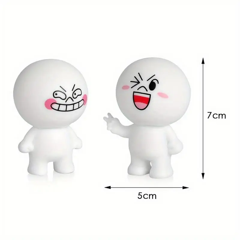 Car Ornament Cartoon Doll Adornment Cute Expression Dashboard Decor Auto Interior Accessories