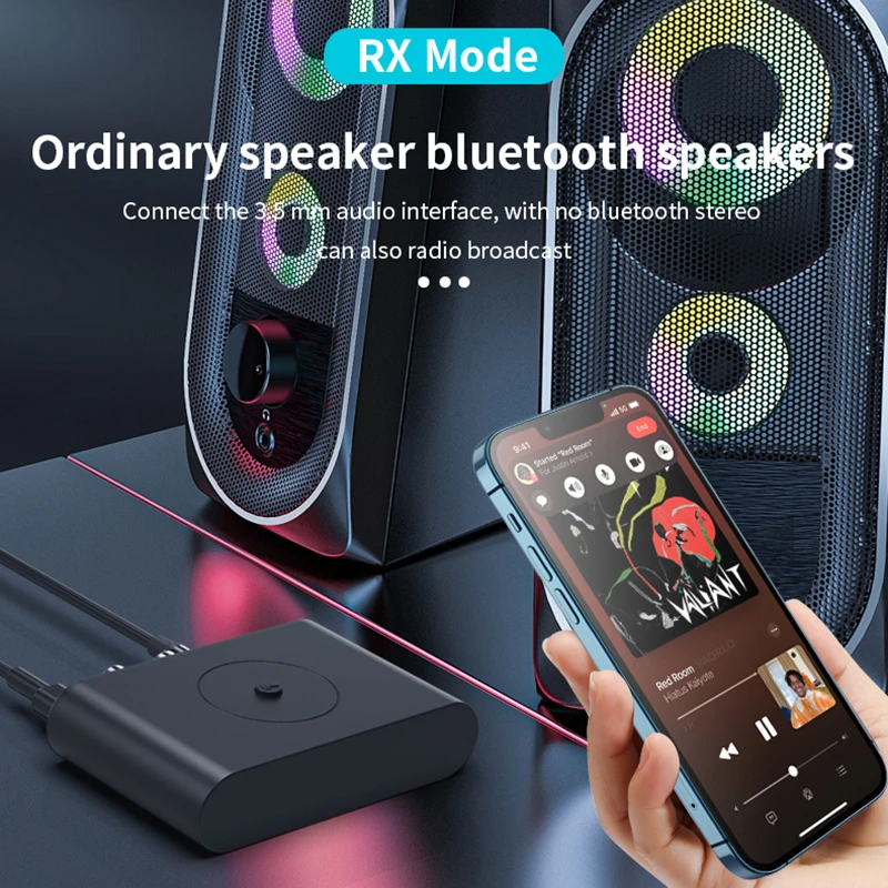 2 في 1 بلوتوث 5.3 جهاز ريسيفر استقبال وإرسال 3.5 مللي متر AUX RCA USB U-القرص ستيريو الموسيقى اللاسلكية محول الصوت ل TV PC سيارة عدة المتكلم