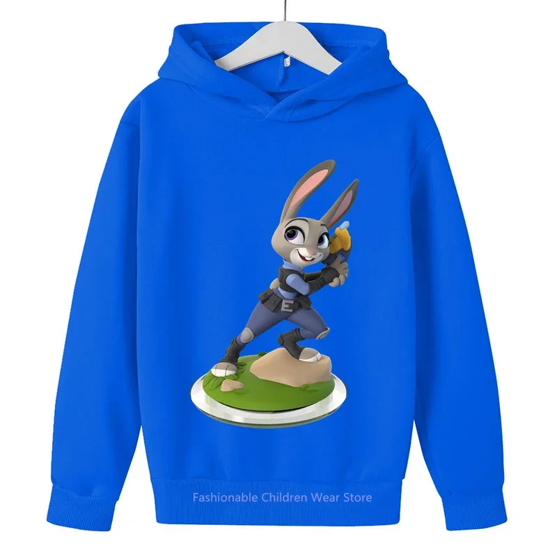 Cartoon Disney Zootopia hoodie boys and girls 2024 new hoodie top spring and fall children's hoodie top