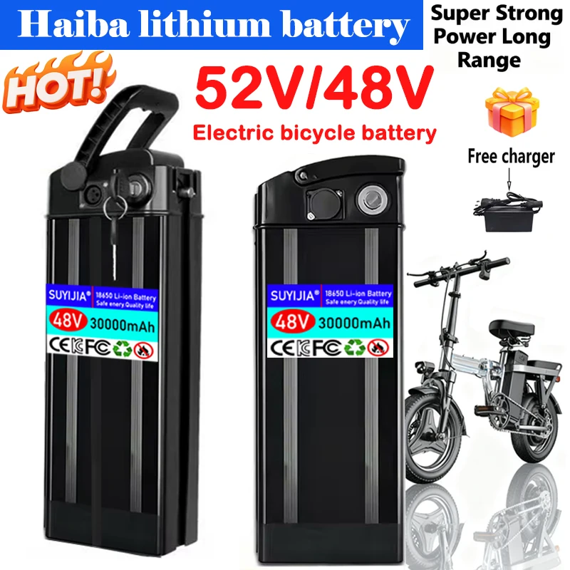 

New 48V 52V Silverfish-Batterie Pour Vélo Électrique 30AH 20Ah 17Ah Batteries Haute Capacité Cellules 18650 Power 500-2000W