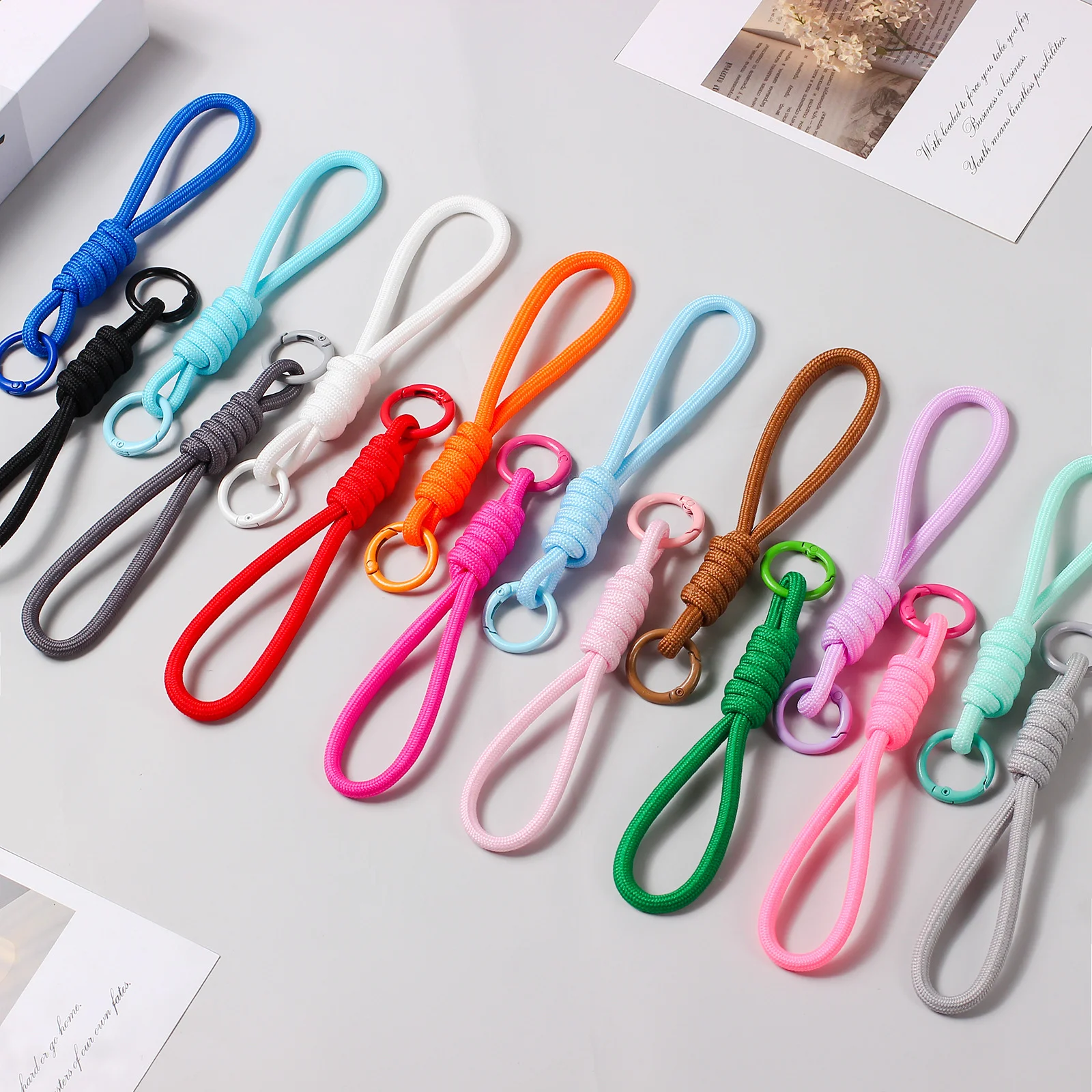 1/3/6 Stück Bunte Geflochtene Schlüsselbänder für Handyhüllen, Anti-Verlust Knotenband für Frauen, Autoschlüsselanhänger, DIY-Zubehör, Schlüsselring – Detail 5