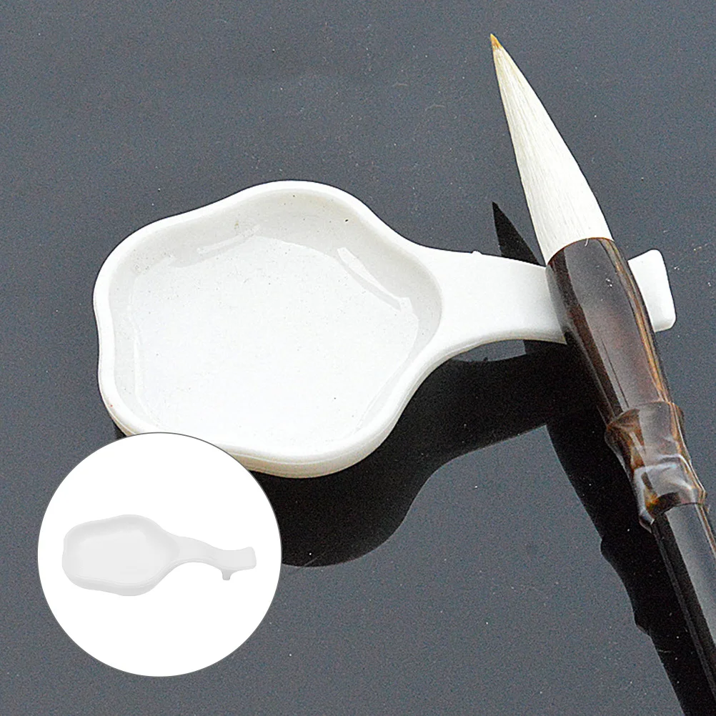 

40pcs Plum Flower Shaped Ink Dish Durable Lightweight Plastic Calligraphy Holder For Study Room Office Painting Supplies Art