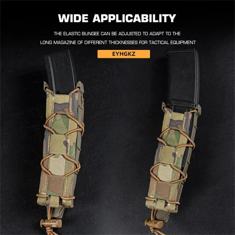 EYHGKZ Tactical Hunting Tiger Type Long Magazine Pouches 18mm Molle Outdoors Paintball Accessories Waist Bag CS Wargame Shooting