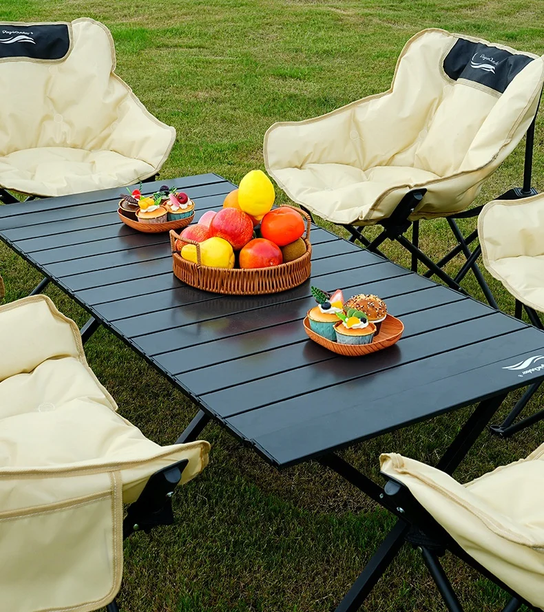 Яичный рулет, портативный складной стол из углеродистой стали для кемпинга, путешествий, пикника, барбекю, стол