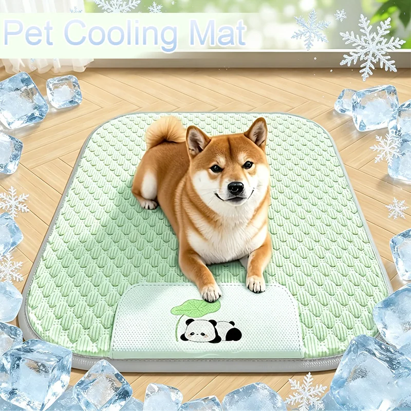 

1PC Four Seasons Universal Pet Cooling Mat Grey Edge Ice Fabric Anti Slip Comfort Rest Cushion Dogs Cats Indoor Home Summer Use