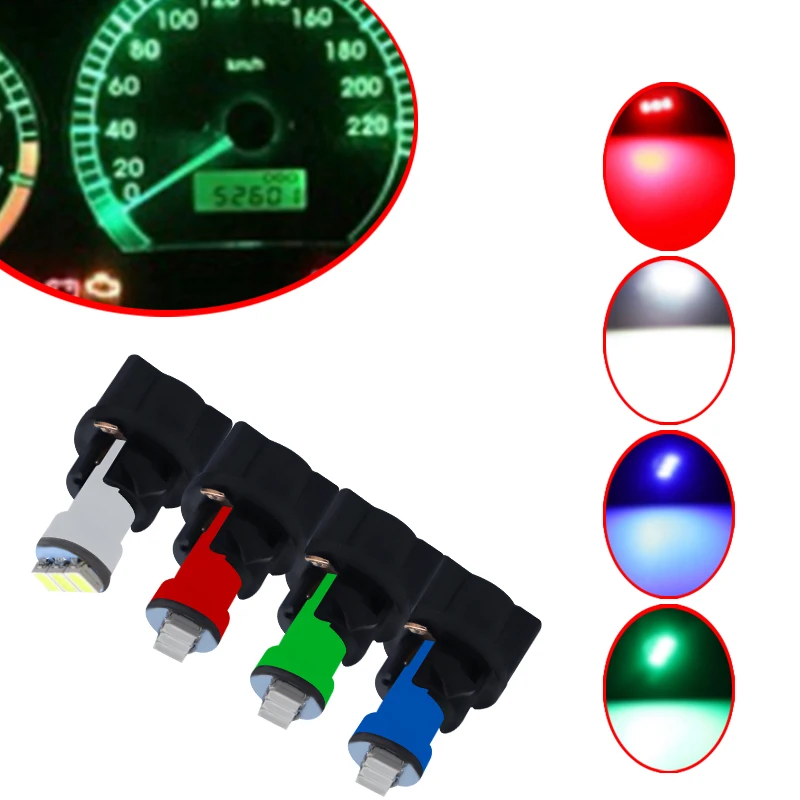 10PCS T5 T6.5 Lamps  Lock Socket diameter3SMD 3 LED Car Board Instrument Panel Bulb Auto Dashboard Warming Indicator Wedge Light