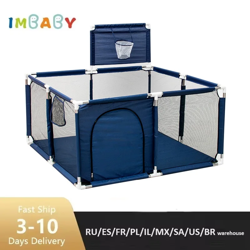 IMBABY Baby Playpens Square Children Play Playpen 128x128 Playpen for Children Washable Barries Fence 3-6Y Baby Playground