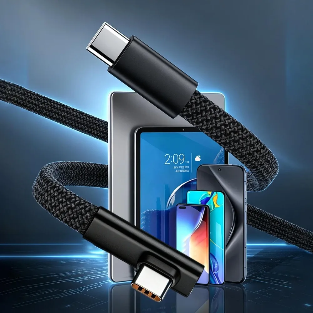 L-Shape 60W USB C Cable 90 Degree Elbow Fast Charging Type C Data Cord for iPhone 17 16 15 Samsung S26 S25 Xiaomi Gaming Cable