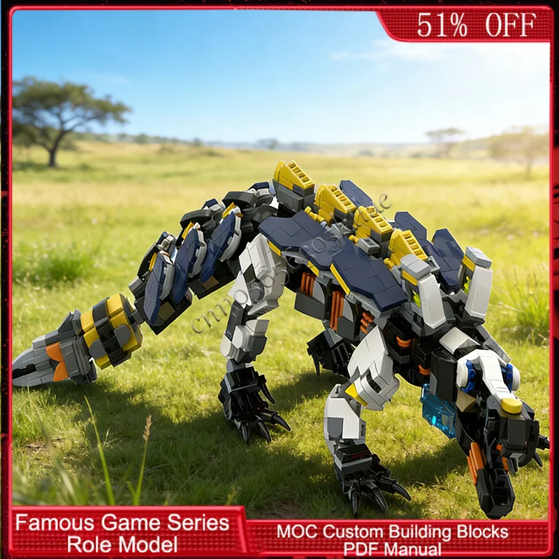 

798 PCS Popular Game Character Series Bite Jaw Hunter MOC Customize Modular Building Block Model Design DIY Assembly Toy Gift