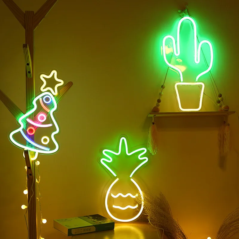 LED Neon Lights E-commerce Sources Luminous Characters Transparent Back Panel Light Advertising Signs LED Decorative Light