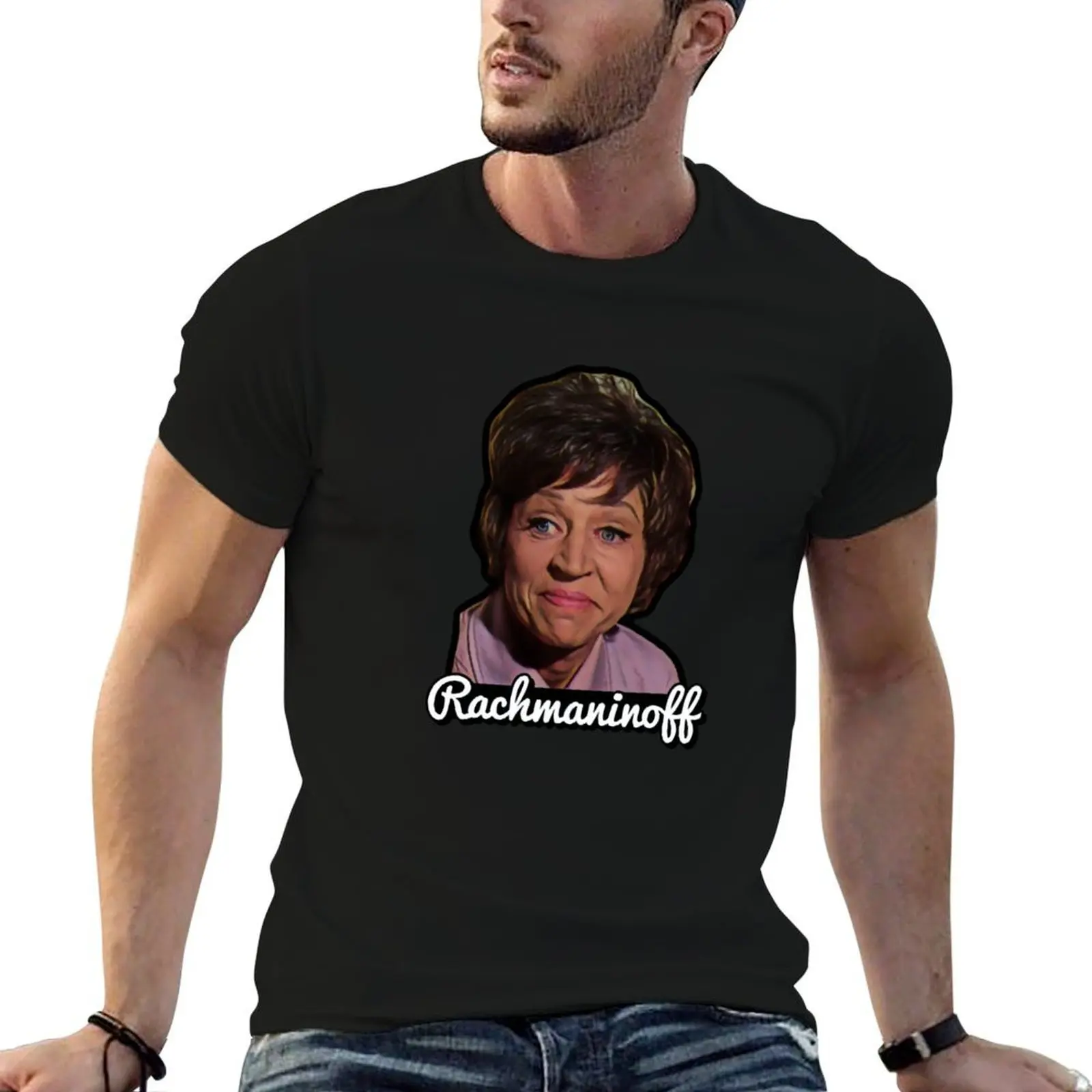 

Mrs. Teevee / Rachmaninoff T-Shirt anime tshirt t shirts for man cotton funny T-Shirt