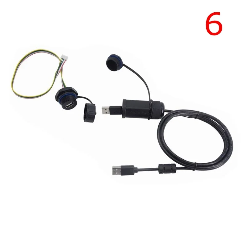 Enchufe de aviación USB 2,0 a prueba de agua, montaje en Panel hembra M25 a conector de Cable impermeable IP68 XHP tipo B hembra macho de 5 pines
