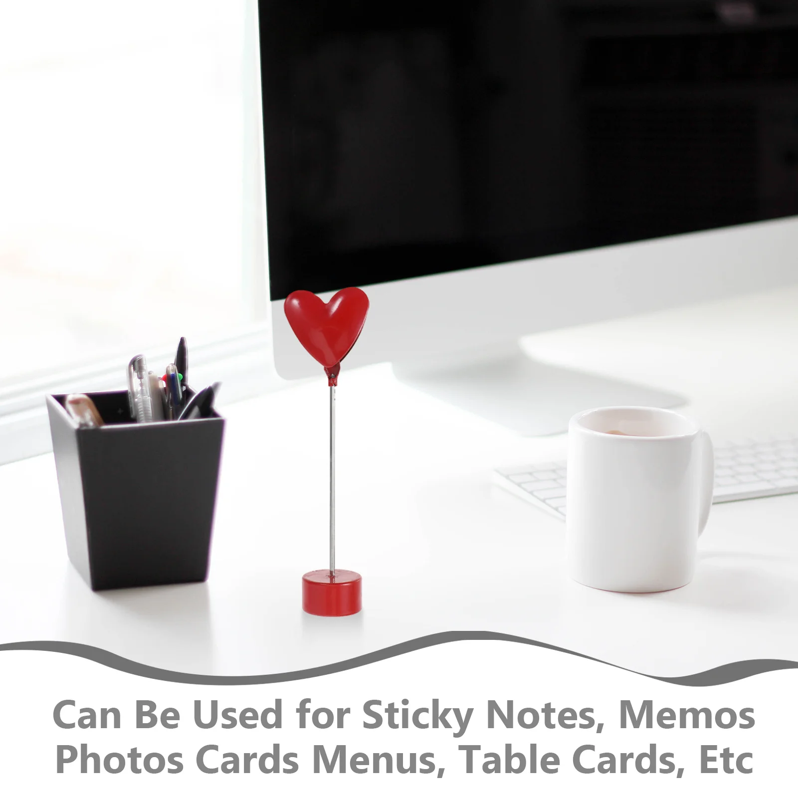 Metal Table Photo Clip Holder Standing Vertical Desk Memo Clip Holder for Notes Cards Small Picture Stand Number Clips