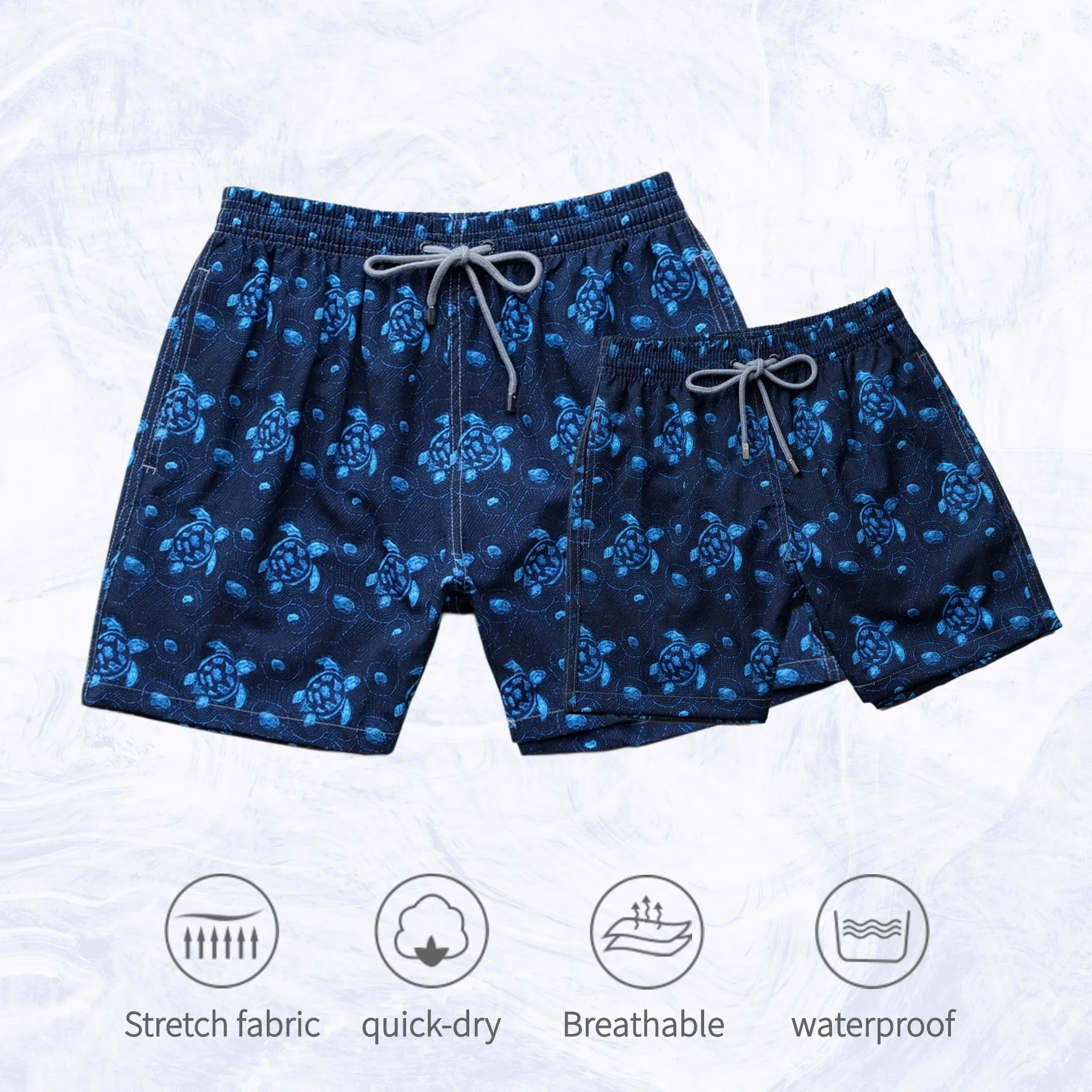 Fashion New Beach Pants For Kids Turtle Quick Dry 4 Way Strech Boardshorts Beach Surfing Brand Board Shorts Swimwear Trunks 6-14