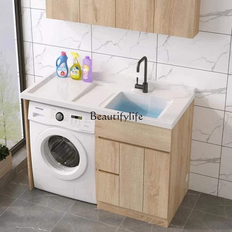 Armadietto integrato con rullo combinato per balcone en legno massello CP significativo altra lavabo da bagno con tavola per sfr