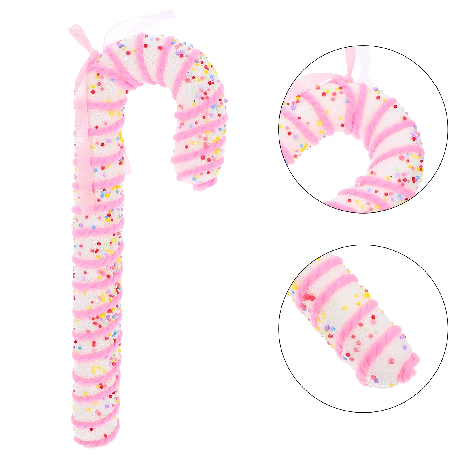 

13 Inch Christmas Candy Cane Hanging Ornament Multi-Colored Large Foam Decor For Holiday Tree Festive Display Party Decoration
