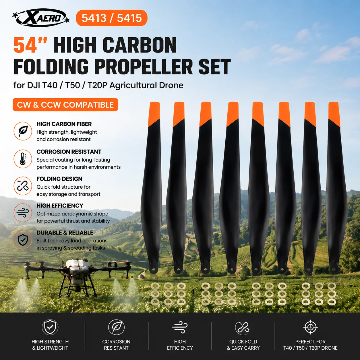 xaero-5413-5415-set-di-eliche-pieghevoli-in-carbonio-ad-alta-resistenza-da-54-pollici-per-dji-t40-t50-t20p-lama-a-spruzzo-resistente-alla-corrosione-cw-ccw