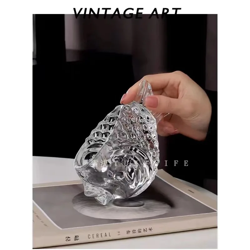 Transparent Cocktail Cup Creative Stinger Pufferfish Shaped Relief Home Fish Cup Wine Glass Cocktail Cups Home Ornament