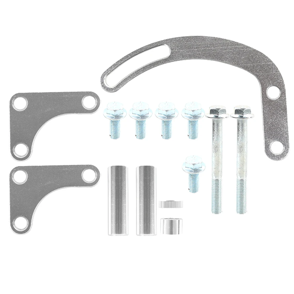 

Steering Pump Bracket Power Billet Adjustable Holder Water Car Supplies Accessories Square Steel Durable Engine Pulleys Rack