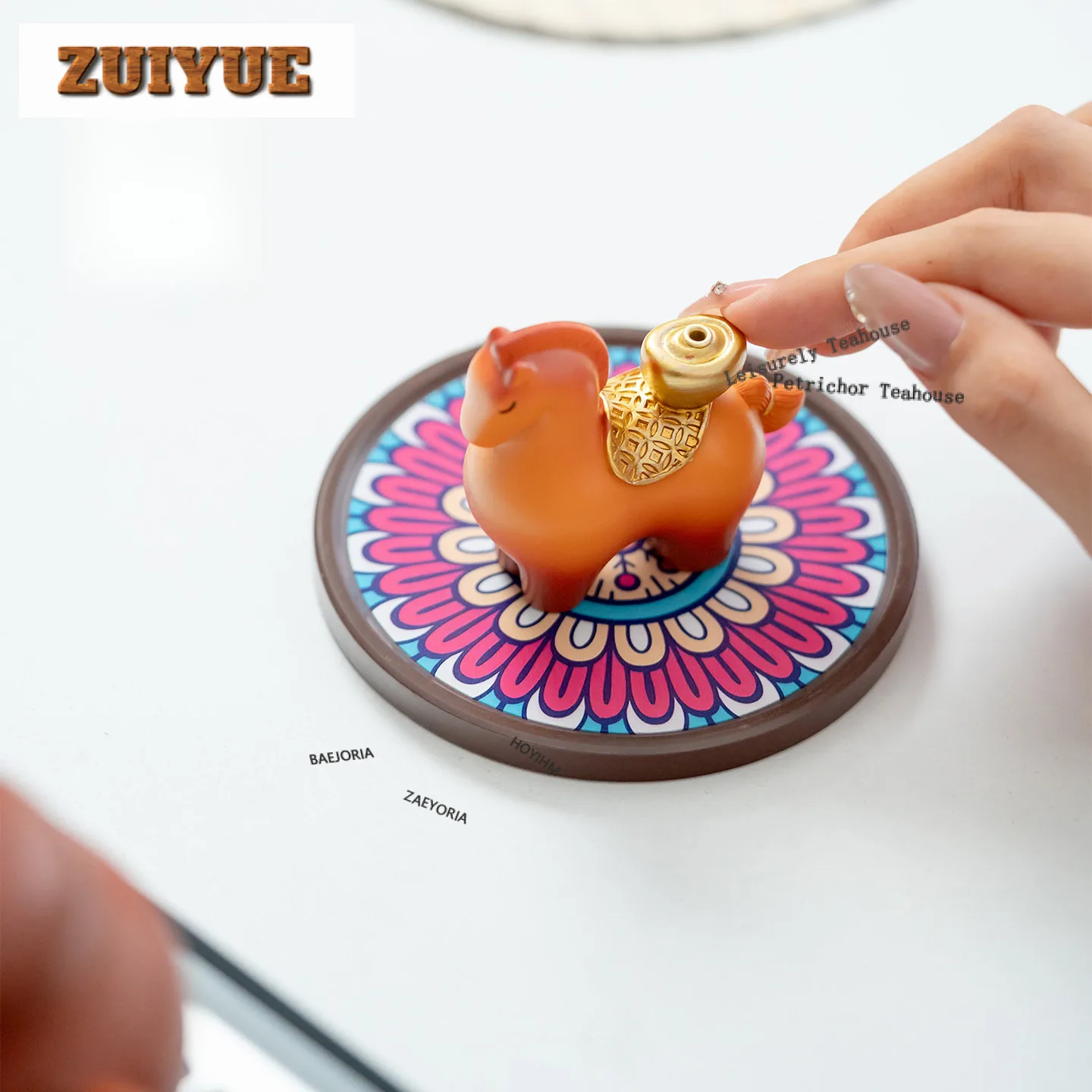 Horse Money Drawing Incense Holder Water Fountain Decoration Incense Burners Consecrate Censer Teaset Supplies Ornaments Craft