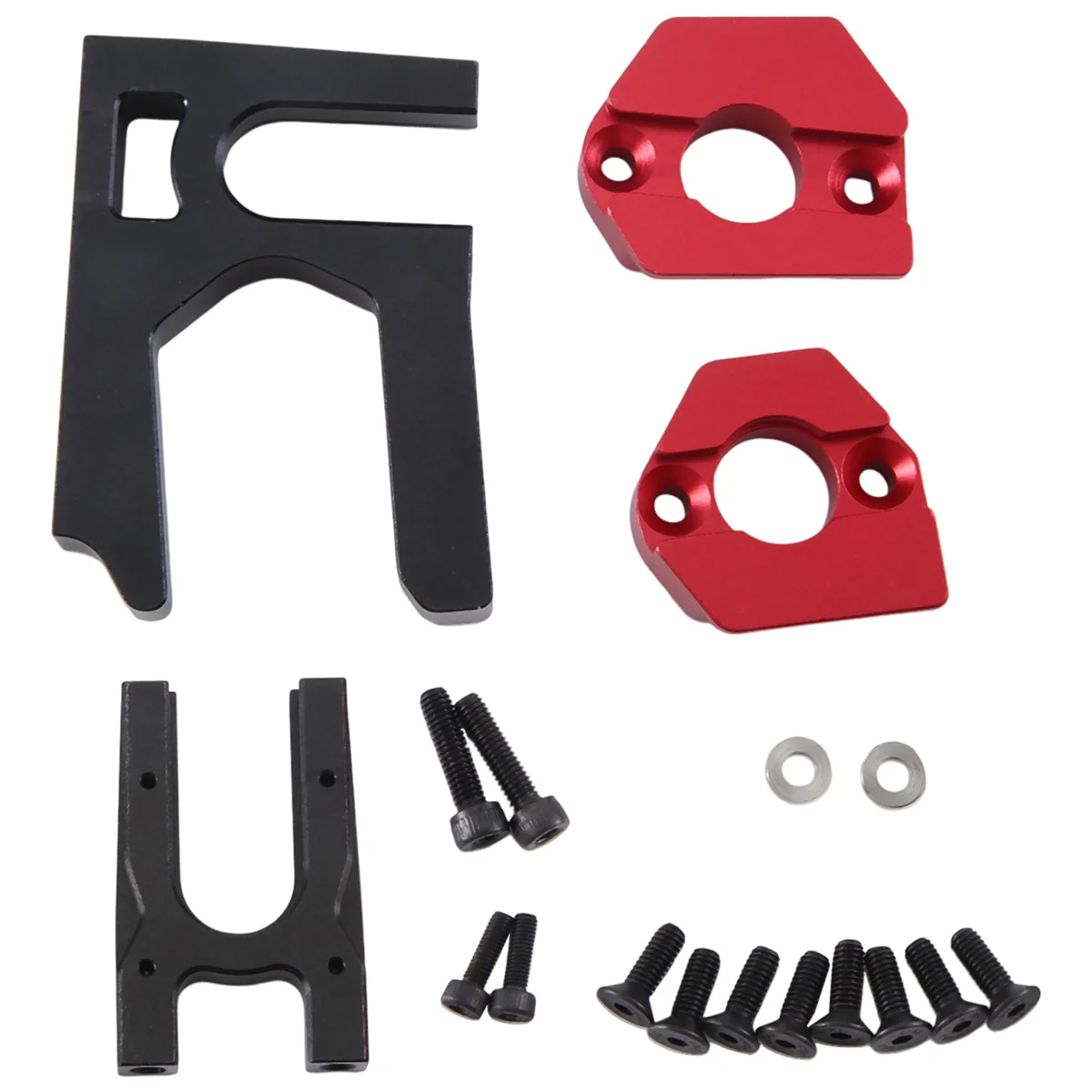 For ARRMA 1/7 MOJAVE INFRACTION 1/8 Kraton Outcast TYPHON EXB 6S Metal Center Diff Mount + Motor Mount Red+Black