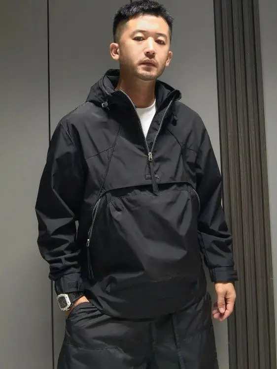 

Loose Fit Men's Workwear Jaet Large Size 300 Pou Trendy Color Hooded High End Haome Windbreaker Outerwear