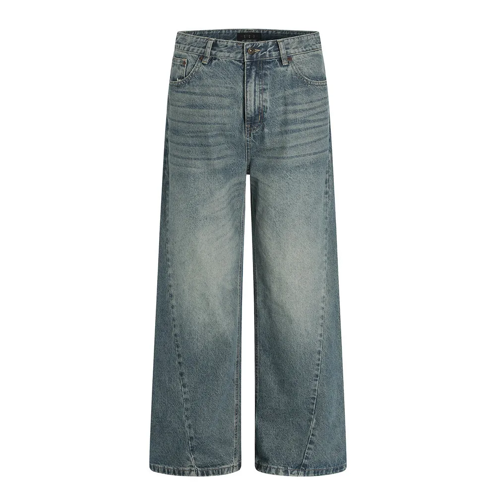

Vintage Washed Jeans for Man Japanese Streetwear Punk Baggy Straight Jeans Summer New Fashion Casual Full Length Trousers Male