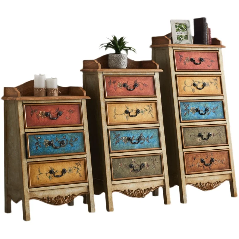 

Solid Wood Four Or Five Chests of Drawers Cabinet Painted Decoration Side Cabinet Bedroom Storage Cabinet
