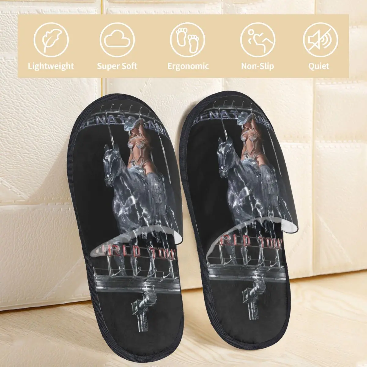 Winter Furry Slippers Beyonce Renaissance World Tour Merch Billboard Household Fur Slippers Slides Room Cozy Non-skid Slides