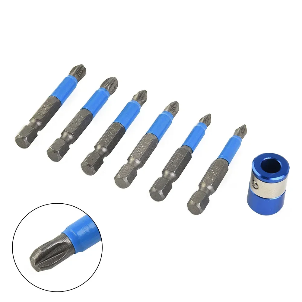 스크루드라이버 비트 세트, 합금강 하이 스냅 마그네틱 PH1, PZ1, PH2, PZ2, PH3, PZ3, 내마모성, 50mm 길이, 6 개/세트
