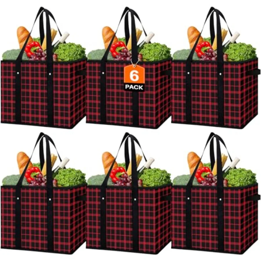 

Reusable Grocery Bags 6 Pack, Large Grocery Tote Bag Water Resistant Shopping Bags Foldable Grocery Bag for Clothes, Shoes and