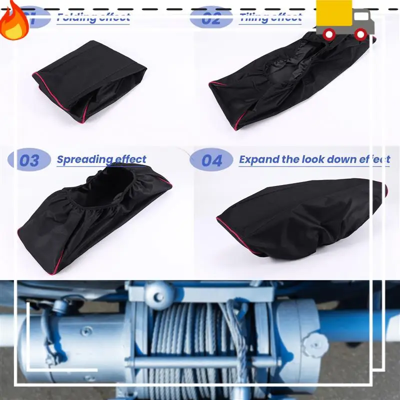 

Discount-600D Winch Dust-Proof Cover 5000LB-13000LB Pound Capacity Range Waterproof Winch Cover Car Accessories