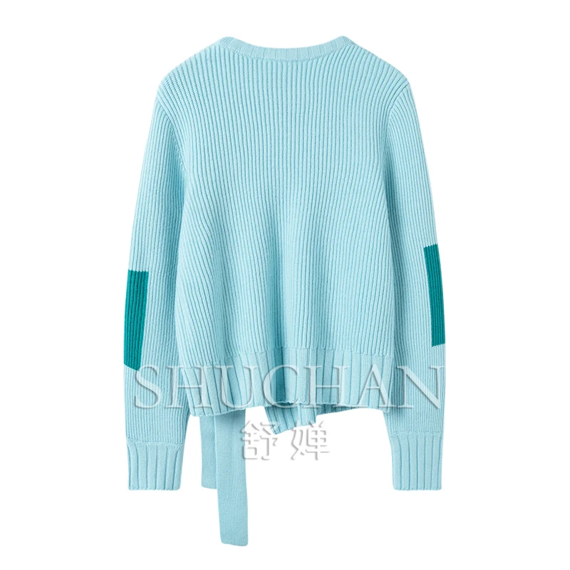 lace-up 100% cashmere sueters de mujer  sweater women  korean fashion  pullover women  long sleeve top