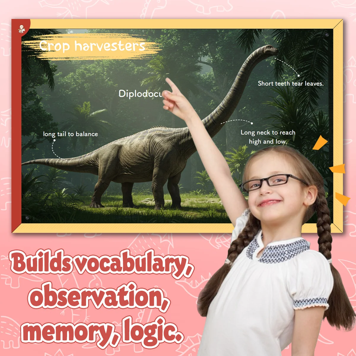 Dinosaurs Learning Book for Kids Fun Illustrated Workbook with T Rex Stegosaurus Triceratops and More Build Vocabulary Curiosity view 4