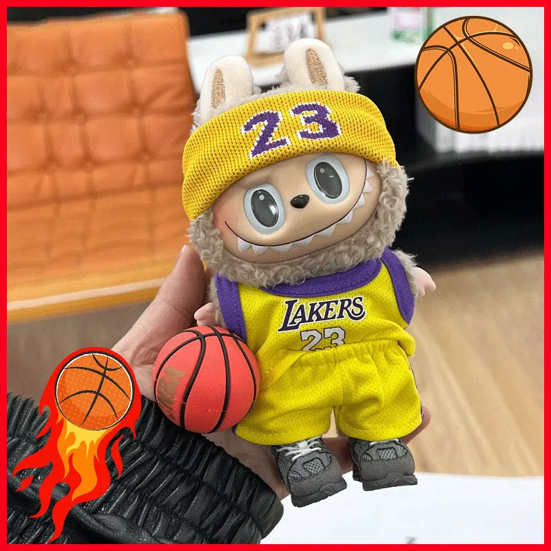 

For Labubu New 17cm Pendant Clothing For Children Fashionable Basketball Jersey Set Creative Surprise Holiday Gift Accessories