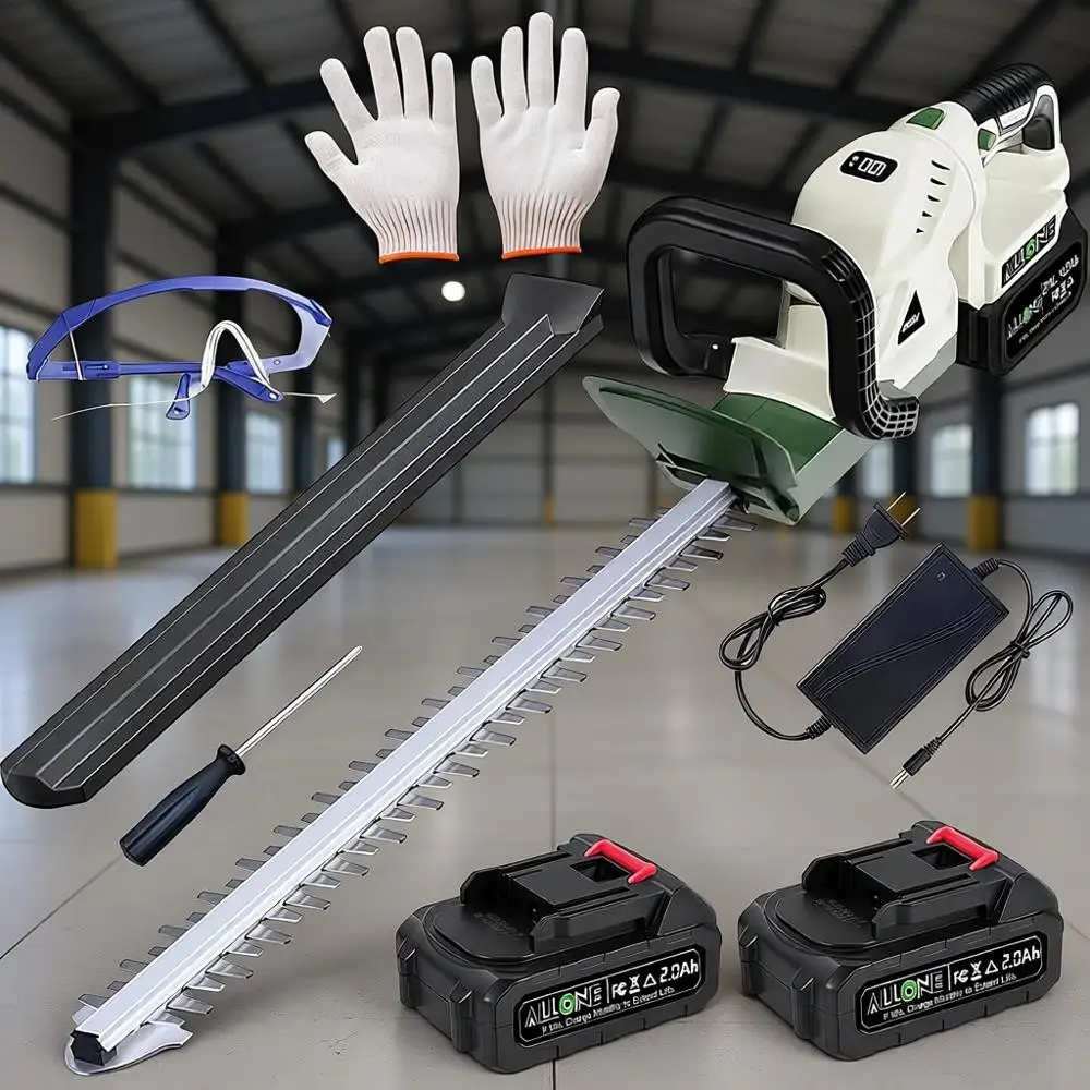 

Аккумуляторный кусторез 20 дюймов, электрический триммер для кустов с 2 аккумуляторами, легкий ручной инструмент для стрижки кустов с углом обрезки 180° ° Поворотный, 3/4