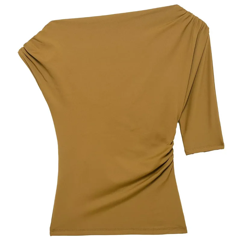 HXAO Asymmetrische Top Vrouwen Sexy Tanks & Camis Zomer 2025, Geel Zwart Tank Top Effen Strakke Casual Tops Streetwear Y2k T-shirt