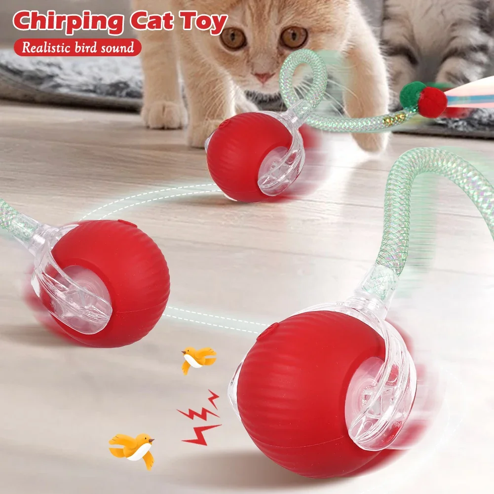 Intelligent Interactive Cat Ball with Fake Tail Automatic Teasing Rechargeable Chew-resistant Cat Dog Interactive Play Prop