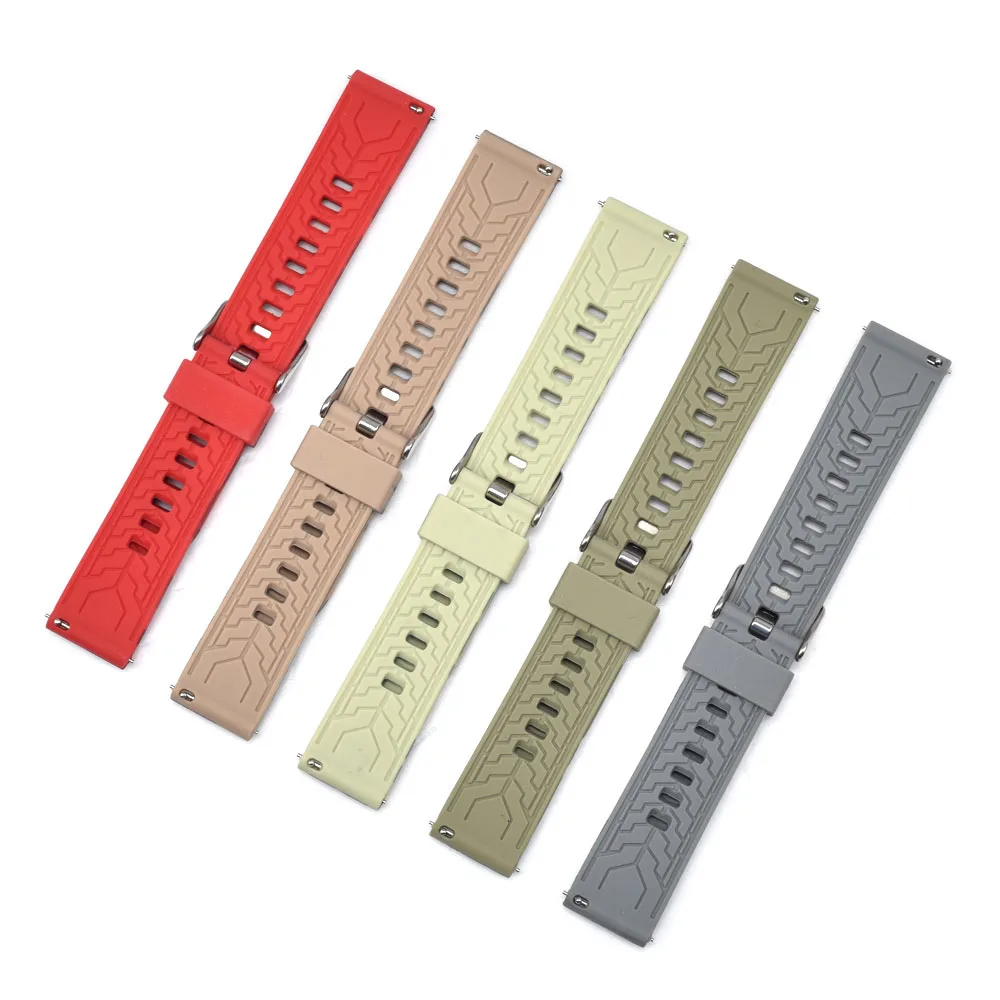 Quick Release Replacement Camouflage Silicone Watch Strap 18mm 20mm 22mm 24mm Wrist Watch Band Universal CAMO Rubber Bracelet