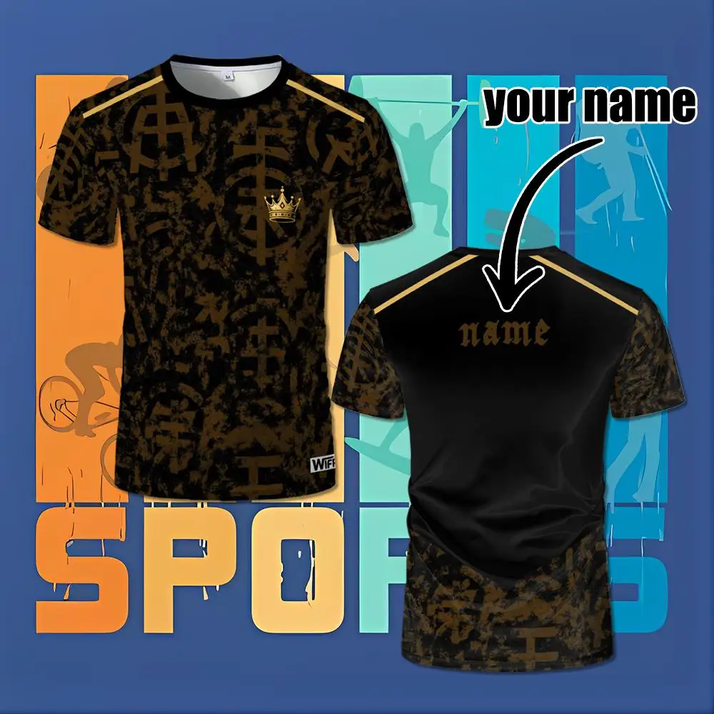 

WIFRU Fashion Vintage Pattern Jersey Outdoor Sports Breathable Casual Short-sleeved T-shirt Unisex Customized Round Neck Tops