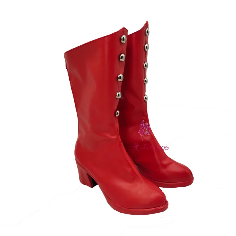 Anime Character Mother of Ultra Cosplay Shoes Red Handmade Boots Faux Leather Boots Carnival Party Halloween Boots