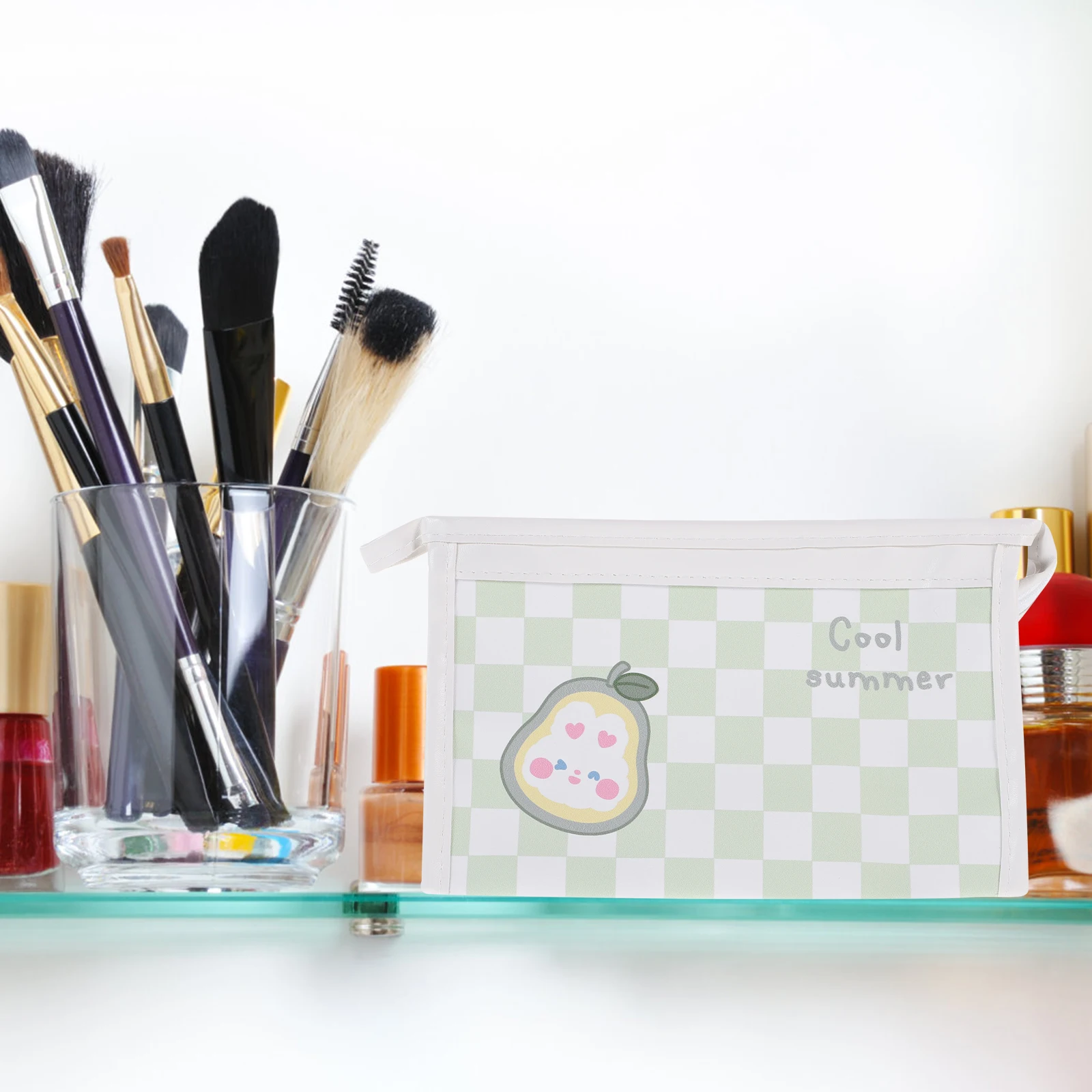 

Writing Brush Stationery Pencil Case Travel Bag Reusable Pu Large Capacity Pouch