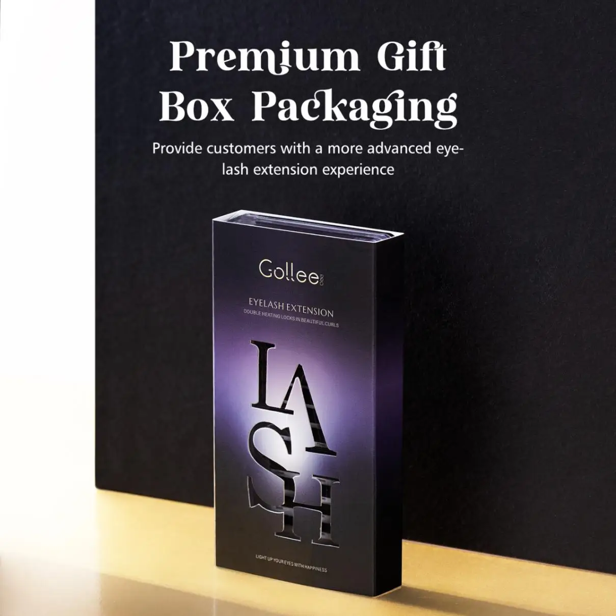 Gollee 12 linhas pessoais cílios postiços premium volume de seda clássico lash extensão cílios natural macio fosco escuro cílios